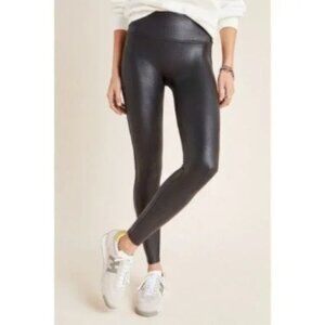 SPANX Faux Leather Leggings Black High Waist SIZE MEDIUM